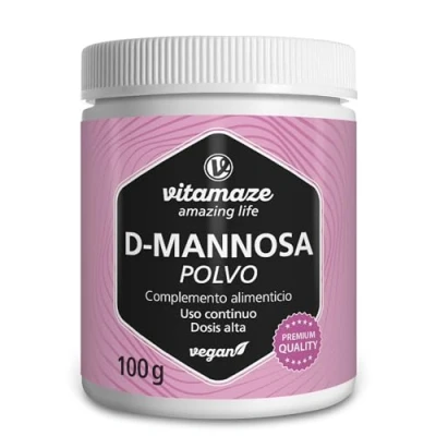 Imagen de D Manosa Polvo 2000 mg Alta Dosis &amp; Vegano por Tratamiento de diaria, Contenido la lata 100 g, Suplemento sin Aditivos innecesarios, Calidad Alemana. Vitamaze®
