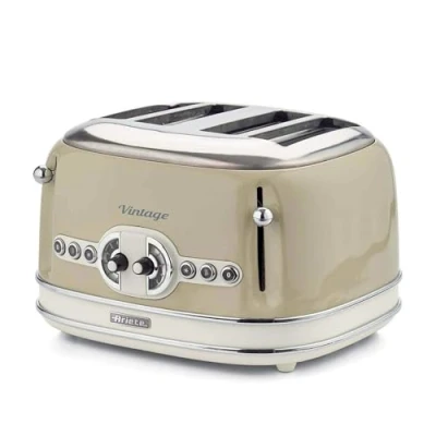 Imagen de Tostadora Ariete Vintage 156, 4 ranuras, 1600 W, 6 niveles de tostado, Descongelación, Pastel