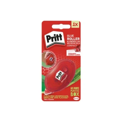 Imagen de Pritt Kleberoller Compact permanent, poder adhesivo permanente, cinta adhesiva de doble cara para papel, cartón, fotos, vidrio y plástico, longitud aprox. 10 m, ancho 8,4 mm
