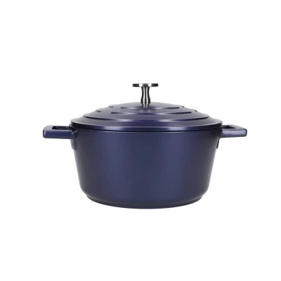 Imagen de MasterClass Cazuela con Tapa de Aluminio Fundido Apta para Inducción y Horno, 20 cm / 2,5 L Azul Metalizado