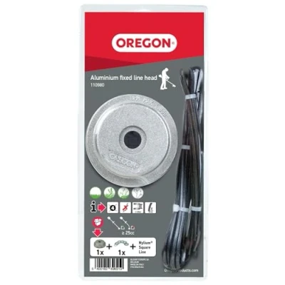 Imagen de Oregon 110980 Cabezal de aluminio para desbrozadora, Compatible con la mayoría desbrozadoras eje recto más 25cc, Incluye hilo cuadrado Nylium