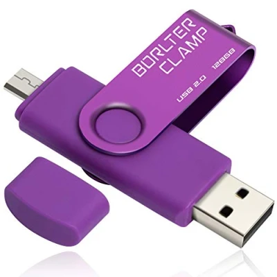 Imagen de 128GB Memoria USB de Puerto Micro USB, Unidad Flash Doble Puerto, OTG Memory Stick Pendrive para Smartphones, Tabletas y Computadoras (Morado)