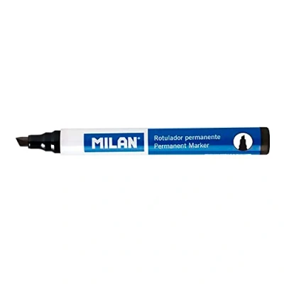 Imagen de MILAN® Caja 12 rotuladores permanentes punta biselada negro