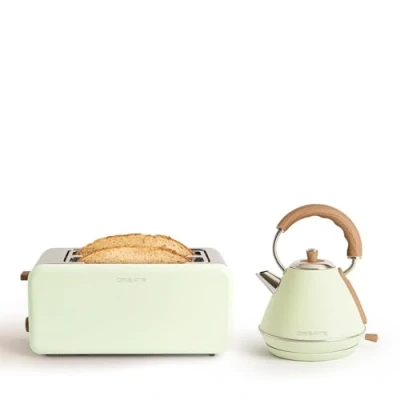 Imagen de CREATE/PACK TOAST RETRO XL + KETTLE M/Tostadora de pan verde pastel con hervidor agua pastel/Hervidor 1L