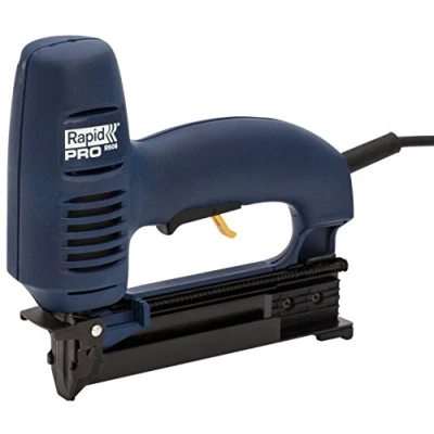 Imagen de Rapid PRO R606 Grapadora Eléctrica Ajustable con Placa Frontal Extraíble y Estuche Protector para Marcos, Decoración, Paneles Manualidades Grapas N.º 606 Clavos 8 Incluidos(10643015)