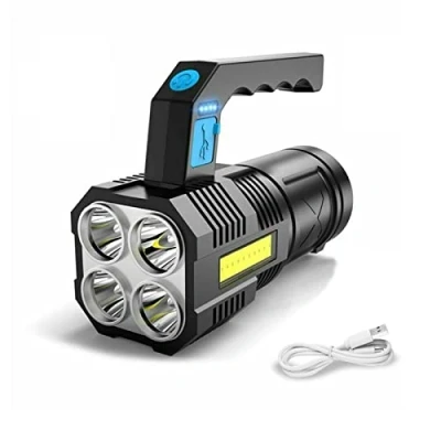 Imagen de GUODSKHOO Linterna Led Ultra Potente Recargable COB de Trabajo Impermeable y 4 Modos Emergencia Portátil para Senderismo, Pesca Camping