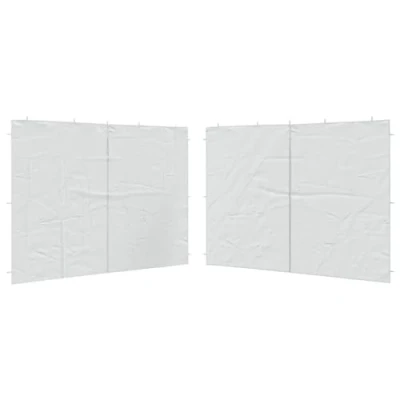 Imagen de vidaXL 2X Pared Lateral Carpa Fiesta con Cremallera Blanco Cenadores Exterior