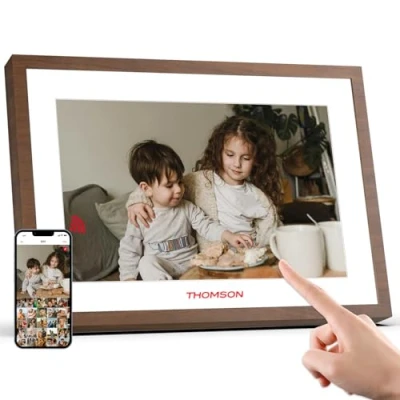 Imagen de THOMSON 10.1 Inch Marco de Fotos Digital WiFi, 1280x800 HD IPS Pantalla Táctil, Batería Interna, 32 GB Memoria, Rotación automática, Compartir Imágenes Música Videos Reproductor