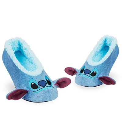Imagen de Disney Zapatillas Casa Mujer, Calcetin Calcetines para Stitch Minnie Mickey (35 38 EU, Azul Stitch, numeric_35)