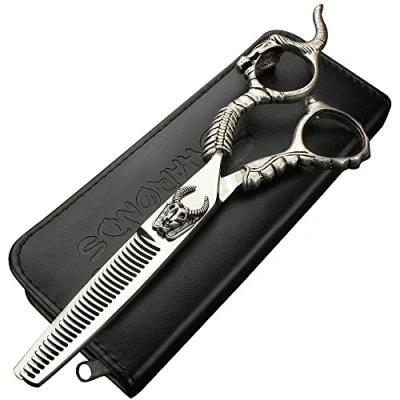 Imagen de tijeras de corte pelo profesionales 5,5/6 pulgadas, afiladas acero inoxidable, especiales para peluqueros (Tijeras 6 pulgadas A)
