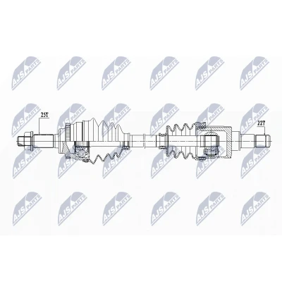 Imagen de NTY NPW SU 031 Árbol de transmisión Eje delantero, izquierda 635, 59 SUZUKI: SWIFT 3