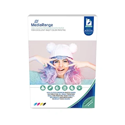 Imagen de MediaRange MRINK103 Papel fotográfico (A4, brillante, 100 hojas)