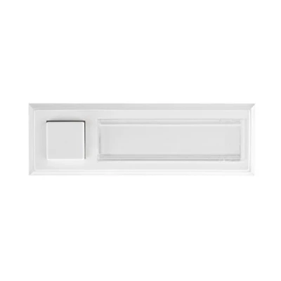 Imagen de HUBER Pulsador de timbre superficie poliestireno con placa identificación iluminada frontal plástico interruptor timbre, puerta