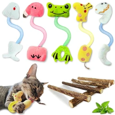 Imagen de winbarry Juguetes de Hierba Gatera, Juguete para Gatos con del Catnip, Protección Cuidado Dental, Adecuado Interior