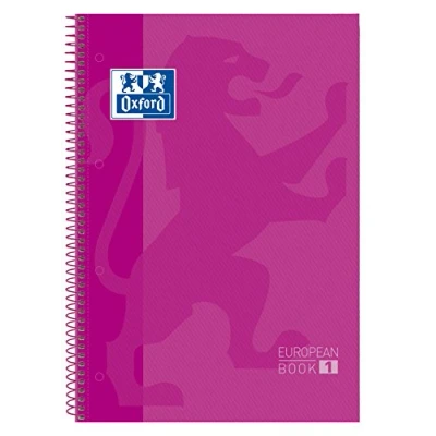 Imagen de Oxford, Cuaderno A4, cuadricula 5x5, tapa extradura, microperforado, libreta A4 Europeanbook 1, color fucsia