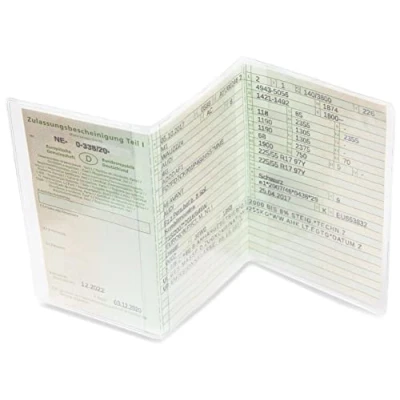 Imagen de Frentree® funda protectora transparente para billetes de coche, fabricada en Alemania, 3 piezas, y precisa, documentos identidad