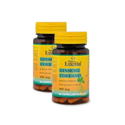 Imagen de Nature Essential Ginseng Koreano 400 mg 50 Cápsulas Extracto a Base de Hojas Panax Ayuda Combatir la Sensación Fatiga y Cansancio