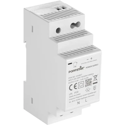 Imagen de Poppstar Fuente alimentacion 5 V DC 3 A 15 W carril DIN (entrada 100 240 AC 50/60Hz)