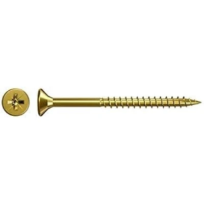 Imagen de fischer Tornillo para aglomerado de 6 x 100 mm, cabeza avellanada, rosca parcial galvanizada amarilla Phillips PZ