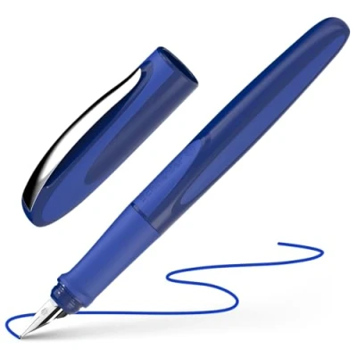 Imagen de Schneider Ray 168215 Pluma estilográfica para diestros (incluye cartucho de tinta estándar), color azul