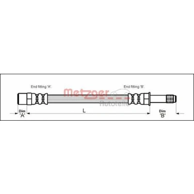 Imagen de METZGER 4110048 Latiguillos de Freno 280 M10 x 1 BMW: 5 Berlina