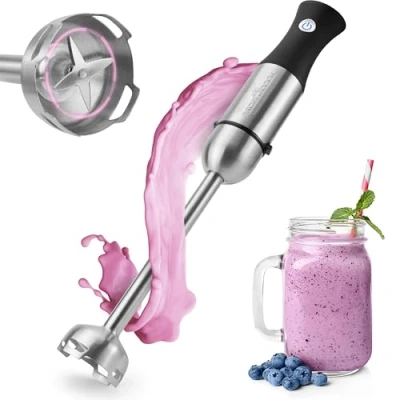 Imagen de ProfiCook PC SM 1094 Batidora de mano Con mango ergonómico 4 cuchillas 1000 Watts Negro/Plata