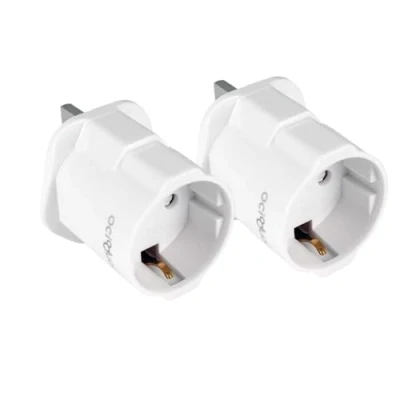Imagen de OcioDual 2X Adaptadores de Enchufe Europeo a UK, Adaptador Viaje, Tipo C, E y F G, Modelo YD 1310, 250V/13A Blanco, Convertidor 2 Pin 3 Pin, Certíficacion CE/ROHS