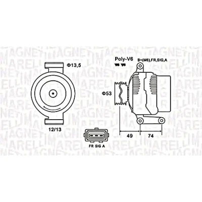 Imagen de MAGNETI MARELLI 063731635010 Alternador 14V 115A FORD: MONDEO 3 Stufenheck, 3, Kombi