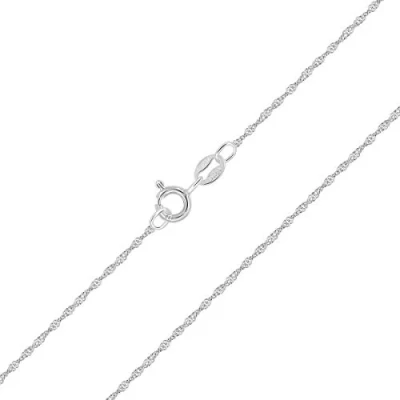 Imagen de Planetys Cadena de Plata Ley 925 Rodiada para Niños o Bebé Malla Singapur 1 mm Ancho 40 cm Longitud