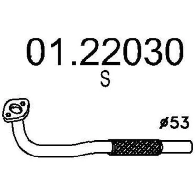 Imagen de MTS 01.22030 Tubo de escape 680 delante para silenciador intermedio FIAT: Stilo Hatchback