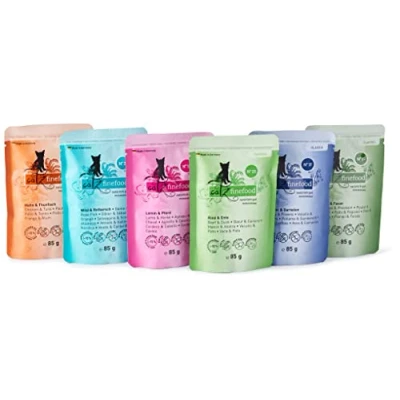 Imagen de Catz finefood Comida para Gatos en Paquete múltiple, 12 Bolsas (de 85 g Cada una) No.15 No.25