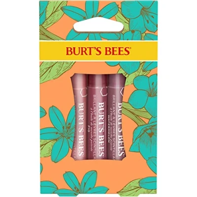 Imagen de Burt&#039;s Bees Set de Regalo Color Labial, 3 Lip Shimmers en tonos Peonía, Ruibarbo y Higo, Petal Kisses, 3x2,6g