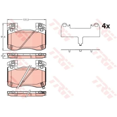 Imagen de TRW GDB2254 Juego de pastillas freno con avisador acústico desgaste accesorios KIA: Stinger Hatchback