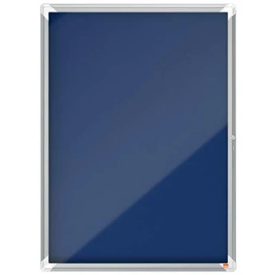 Imagen de Nobo Vitrina de Fieltro para Interiores con Cerradura 9 Hojas A4, Premium Plus, Azul, 1902556