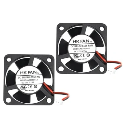 Imagen de Paquete de 2 ventiladores refrigeración sin escobillas 30 mm x 10 3010 12 V CC, sistema rodamiento bolas dual, pines