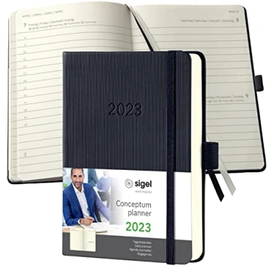 Imagen de SIGEL C2311 Agenda diaria Conceptum 2023 aprox. A6 negro hardcover una página = un día 400 S.