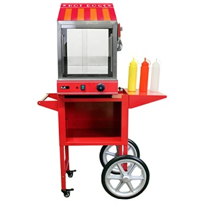 Imagen de Calentador de Perritos Calientes Comercial Máquina Eléctrica Vapor para Hot Dogs 2000W Asador Salchichas Profesional con Temperatura Ajustable 30 a 110C + Pinzas y 3 Botellas Salsa Gratis