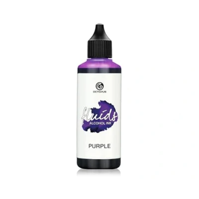 Imagen de Octopus 100 ml Fluids alcohol Ink PURPLE, Tinta al para Fluid Art y Resin Art, púrpura