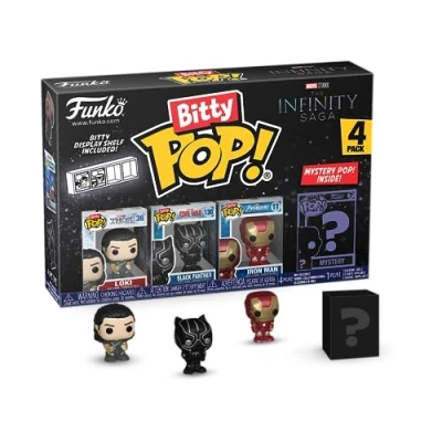 Imagen de Funko Bitty Pop! Marvel Loki 4PK Loki, Black Panther, Iron Man (VII) Y una Minifigura Misteriosa Sorpresa 0.9 Inch (2.2 Cm) Comics Cómics Coleccionable Idea de Regalo