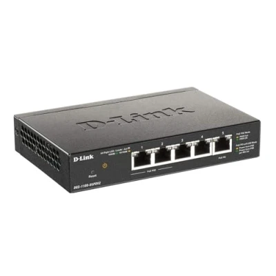 Imagen de D Link DGS 1100 05PDV2, Switch Smart 5 Puertos Gigabit, PoE, PoE Powered, Passthrough, Gestión Web, Layer 2, VLAN, sin Ventilador, IGMP Snooping, VoIP QoS, Seguridad Red, Ventilador