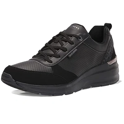 Imagen de Skechers Billion Subtle Spots, Zapatillas Mujer, Black Dura Leather Leopard Trim, 39.5 EU