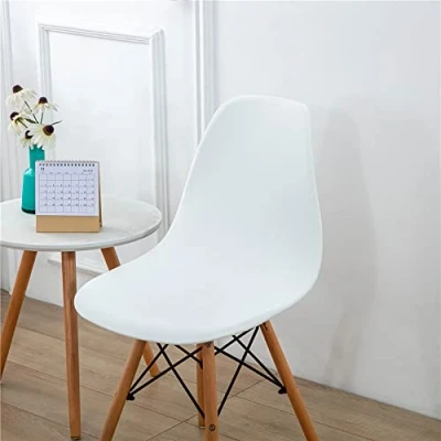 Imagen de Highdi Fundas para Sillas de Comedor Escandinavo, 1/2/4/6 Piezas Funda Terciopelo Estilo Nórdico Cubierta Protectora Sin Brazos Cocina Oficina (Blanco,6 Piezas)