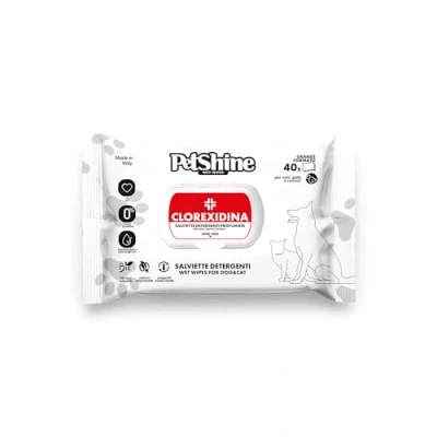 Imagen de PORRINI Toallitas Higiene para Perro y Gato, Clorexidina, 40 uds,