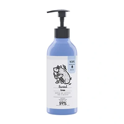 Imagen de YOPE Gel de Ducha Fragancia oriental y cálida Alisado Pantenol alantoína Relajante Regeneración 97% Ingredientes naturales Vegan formula Árbol Santal Azafrán Pachulí 400ml