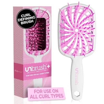Imagen de FHI Heat UNbrush Plus cepillo de pelo rizado para desenredar suave y eficaz en tipos cabello frágil húmedo o seco, desenredante con 84 cerdas UltraFlex, ultraligero, ventilado