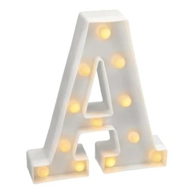 Imagen de JANDEI letras led iluminadas, letra A con luz blanca cálida, luces decoración y ambiente, nocturna bodas, cumpleaños, escaparates, números (funcionan pilas)