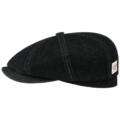 Imagen de Stetson Gorra Hatteras Robust Denim Hombre de algodón con Forro, Visera Otoño Verano Primavera Invierno Verano/Invierno XL (60 61 cm) Negro