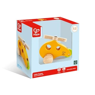 Imagen de Hape E0051 Little Copter Wooden Push and Pull Along Toy Suitable for 10 months up
