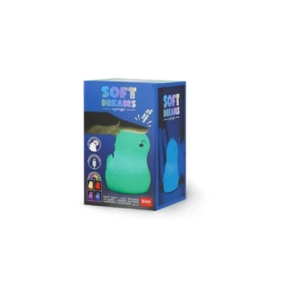 Imagen de Legami Luz nocturna recargable Soft Dreams para niños, tema dinosaurio, multicolor, cable USB tipo C incluido, 8,3 x 13 cm