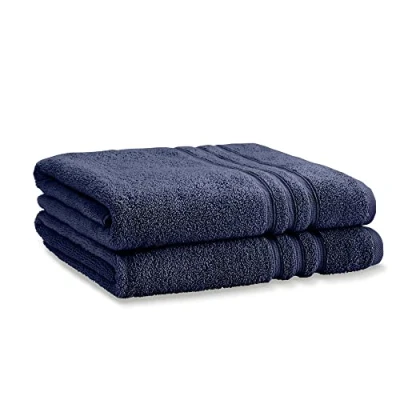 Imagen de Catherine Lansfield Zero Twist Par de Toallas baño, Algodón, Azul Marino, Bath Sheet Pair, 2